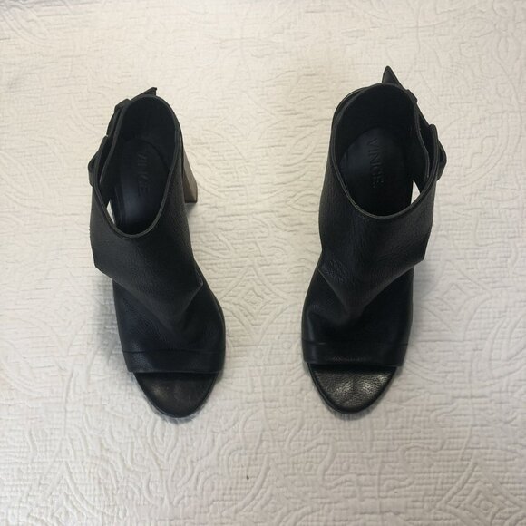 Vince Sandals Genuine Leather Open-Toe Block Heel Adjustable Strap Size 8.5M - Picture 12 of 12